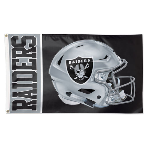 Las Vegas Raiders Helmet Deluxe Flag - 3'x5'
