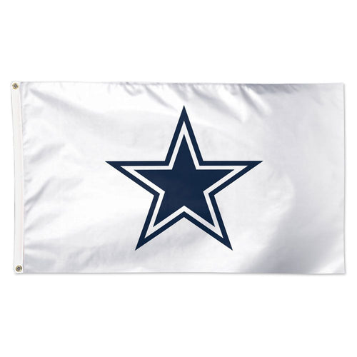 Dallas Cowboys White Deluxe Flag - 3'x5'