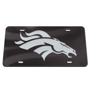 Denver Broncos Black Chrome Acrylic License Plate