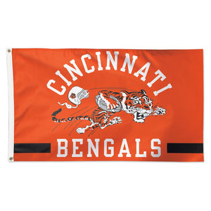 Cincinnati Bengals Retro Logo Deluxe Flag - 3'x5'