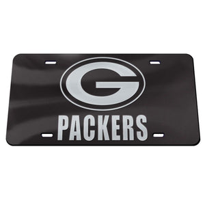 Green Bay Packers Black Chrome Acrylic License Plate
