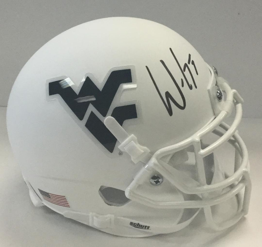 Will Grier West Virginia Mountaineers Signed WVU White Mini Helmet