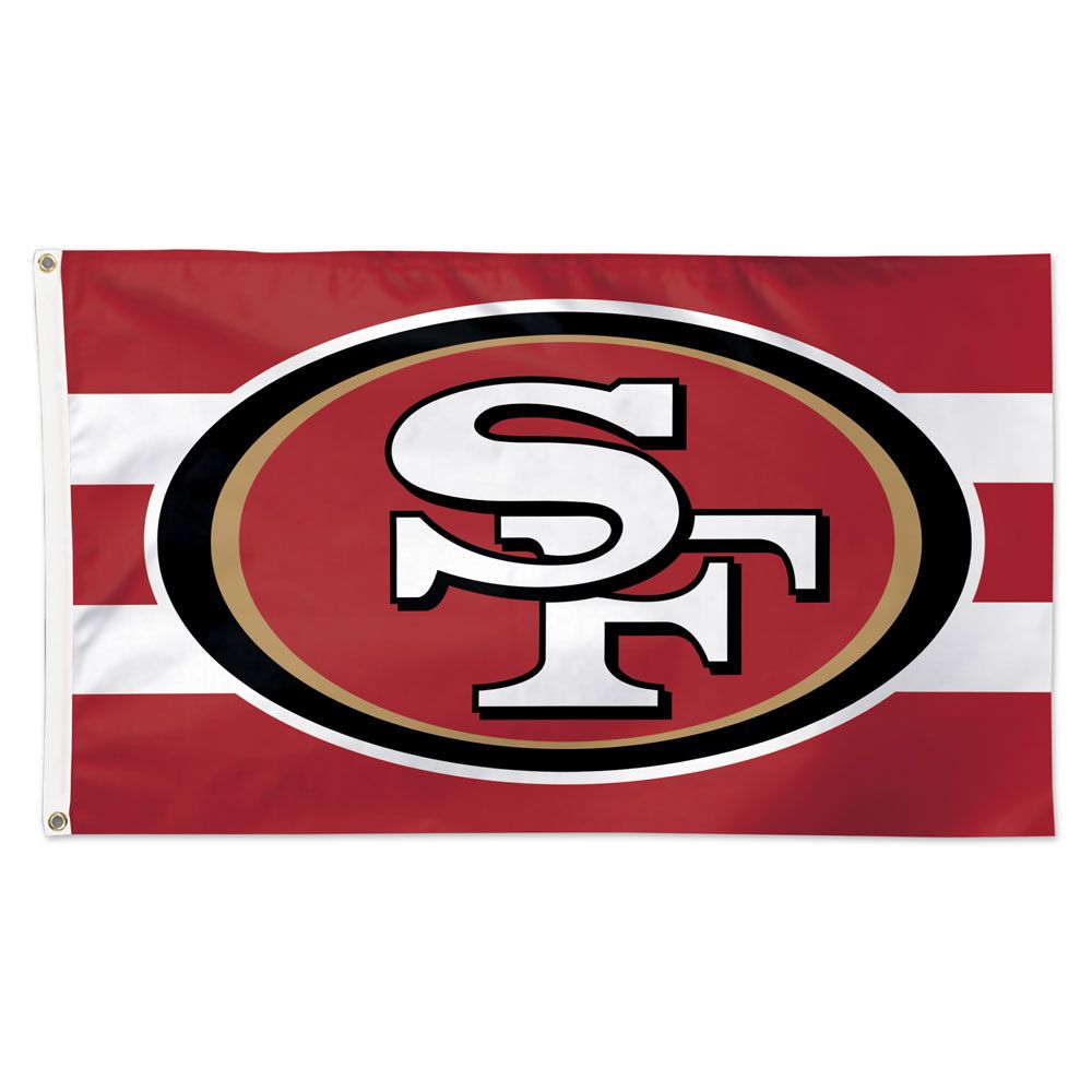 San Francsico 49ers Horizontal Stripes Deluxe Flag - 3'x5'