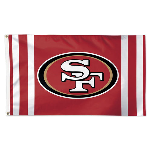 San Francsico 49ers Vertical Stripes Deluxe Flag - 3'x5'