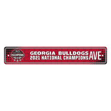 Georgia Bulldogs 2021 National Champions Team Color Street Sign