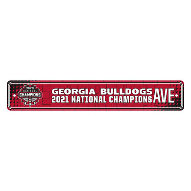 Georgia Bulldogs 2021 National Champions Team Color Street Sign