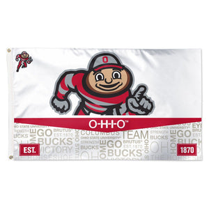 Ohio State Buckeyes Brutus Deluxe Flag - 3'x5'