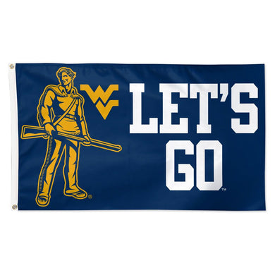 West Virginia Mountaineers Deluxe Flag - 3'x5' Let's Go