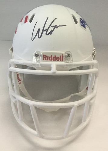 Will Grier West Virginia Mountaineers Signed WVU Patriotic Mini Helmet