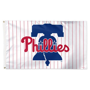 Philadelphia Phillies Pinstripes Deluxe Flag - 3'x5' LIBERTY BELL