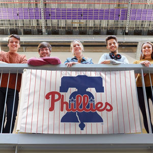 Philadelphia Phillies Pinstripes Deluxe Flag - 3'x5' LIBERTY BELL