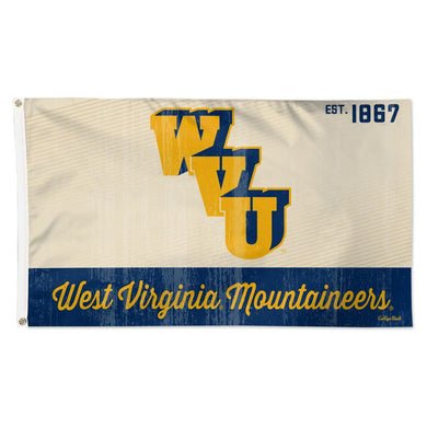 West Virginia Mountaineers Vintage Throwback Deluxe Flag - 3'x5'