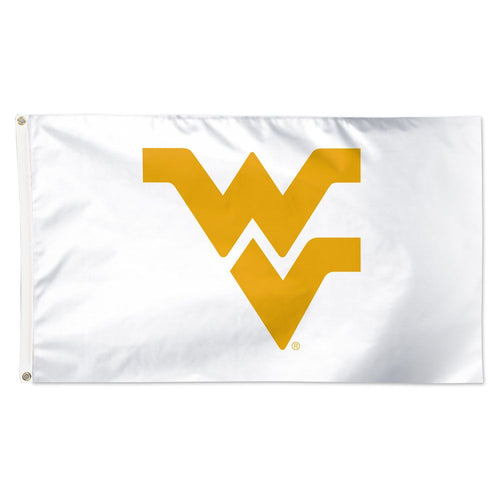 West Virginia Mountaineers White Deluxe Flag - 3'x5'
