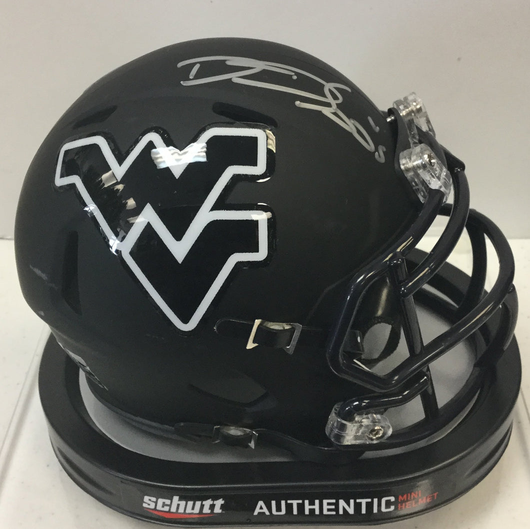 David Sills West Virginia Mountaineers Signed Blackout Mini Helmet