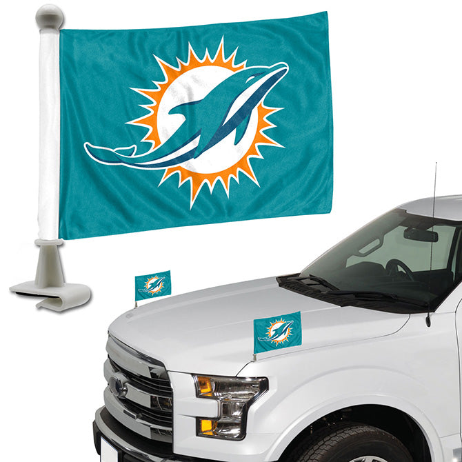 Miami Dolphins Car Mats Heavy Duty 2 Piece Vinyl