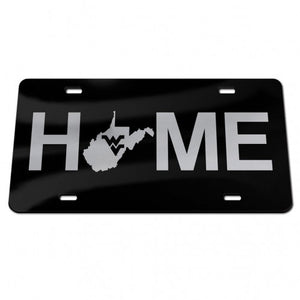 west virginia mountaineers black chrome  license plate
