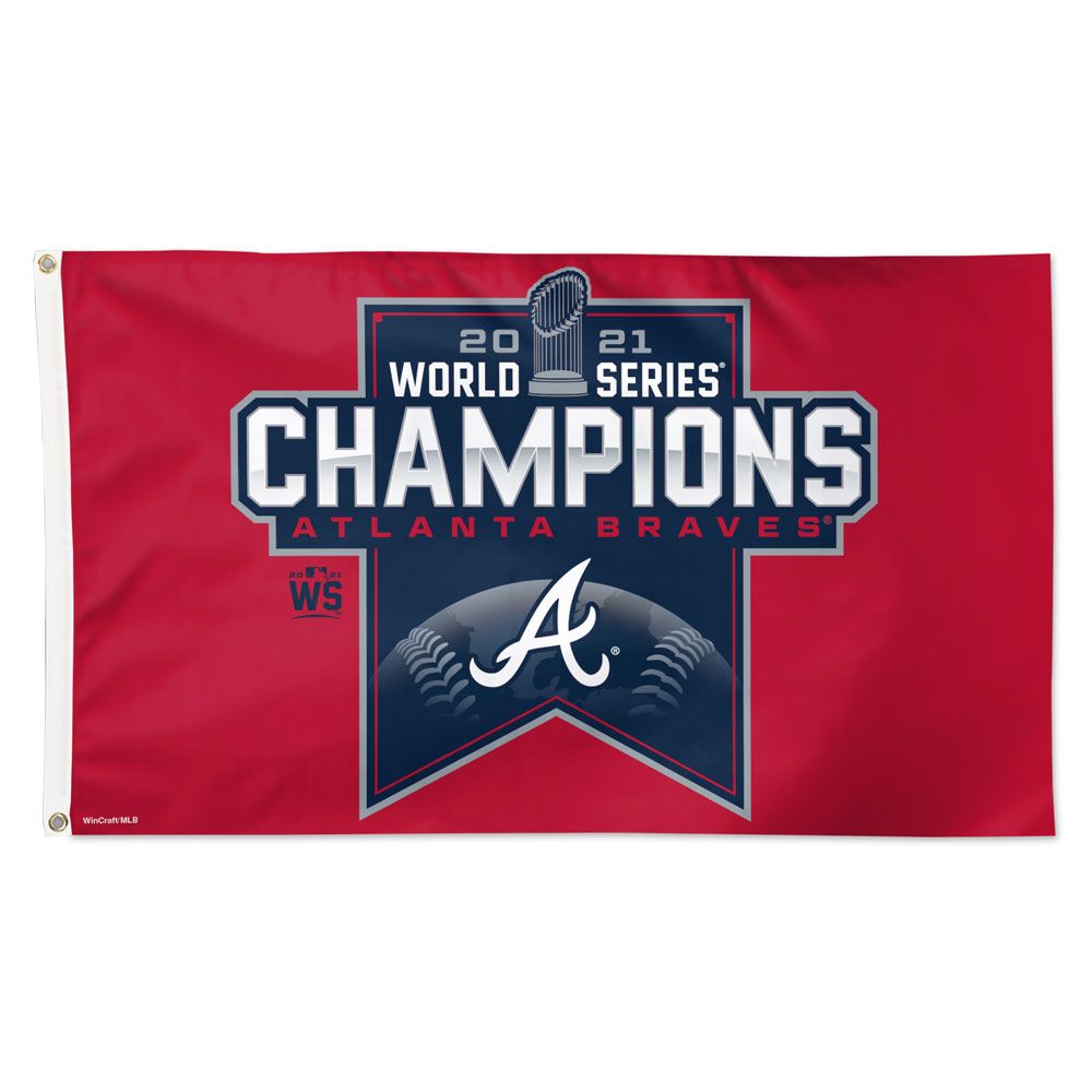 Atlanta Braves 2021 World Series Champions Official MLB Baseball DELUXE  3'x5' Team Flag - Wincraft Inc.