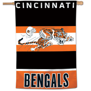 Cincinnati Bengals Retro Logo Vertical Flag - 28"x40"                                                                                       