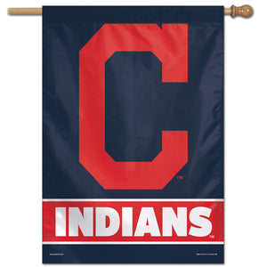 Cleveland Indians Wordmark Vertical Flag - 28"x40"                                                                                