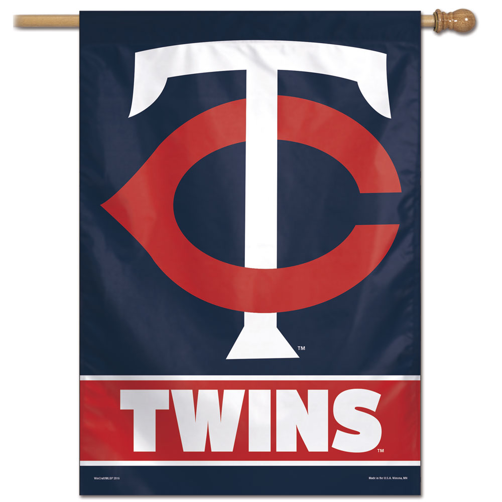 Minnesota Twins Wordmark Vertical Flag - 28