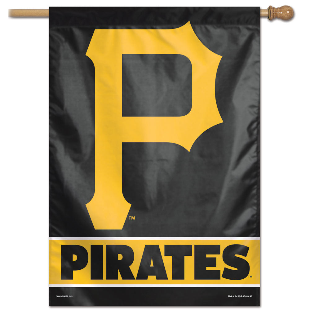 Pittsburgh Pirates Wordmark Vertical Flag - 28