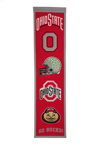 Ohio State Buckeyes Brutus Heritage Banner - 8"x32"