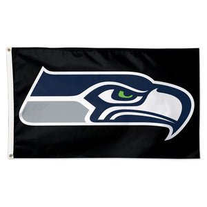Seattle Seahawks Black Deluxe Flag - 3'x5'