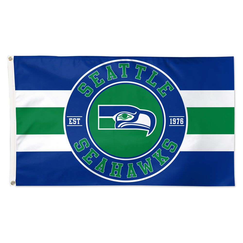 Seattle Seahawks Classic Logo Deluxe Flag - 3'x5'