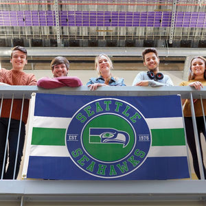 Seattle Seahawks Classic Logo Deluxe Flag - 3'x5'