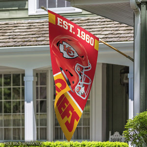 Kansas City Chiefs Helmet Wordmark Vertical Flag - 28"x40"