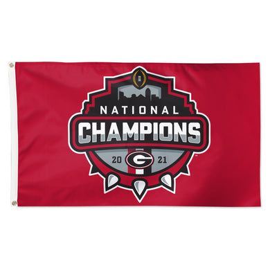 Georgia Bulldogs 2021 CFP National Champions Deluxe Flag - 3'x5'