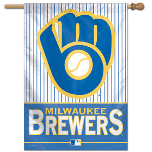 Milwaukee Brewers Wordmark Vertical Flag