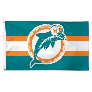 Miami Dolphins Retro Logo Deluxe Flag - 3'x5'