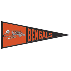 Cincinnati Bengals Throwback Logo Wool Pennant - 13"x32"