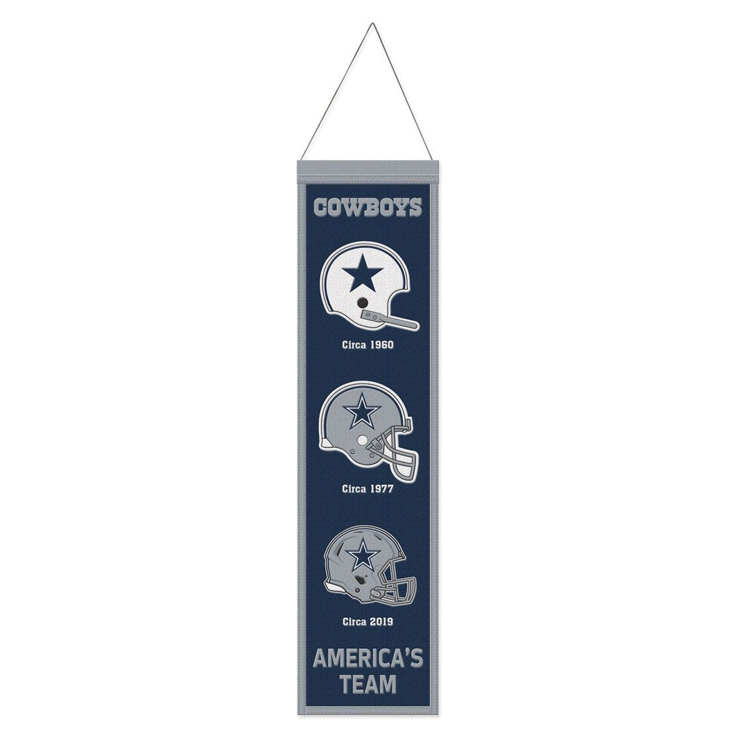Dallas Cowboys Helmet Evolution Wool Banner - 8