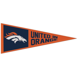Denver Broncos Wool Pennant - 13"x32" United In Orange