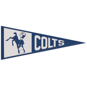 Indianapolis Colts Throwback Logo Wool Pennant - 13"x32" 