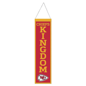Kansas City Chiefs Wool Banner - 8"x32" Chiefs Kingdom