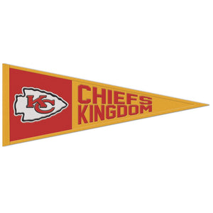 Kansas City Chiefs Wool Pennant - 13"x32" CHIEFS KINGDOM