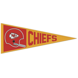 Kansas City Chiefs Throwback Logo Wool Pennant - 13"x32"