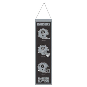 Las Vegas Raiders  Helmet Evolution Wool Banner - 8"x32"