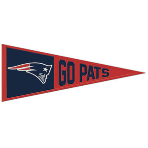 New England Patriots Pennant - 13"x32" GO PATS
