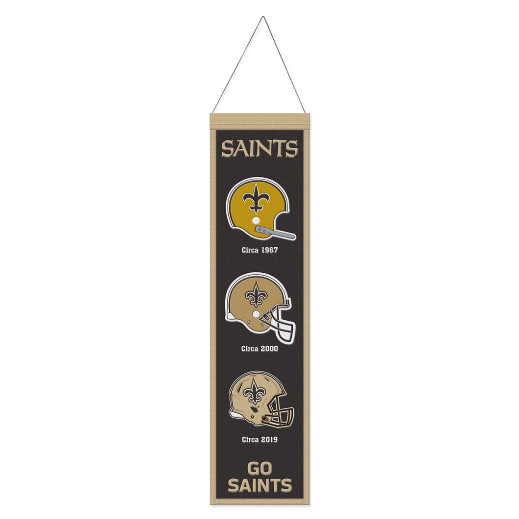 New Orleans Saints Helmet Evolution Wool Banner - 8