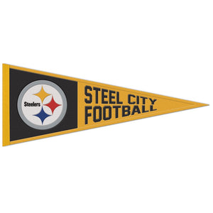 Pittsburgh Steelers Wool Pennant - 13"x32" Steel City Football