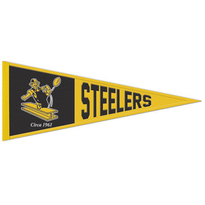 Pittsburgh Steelers Retro Logo Wool Pennant - 13"x32"