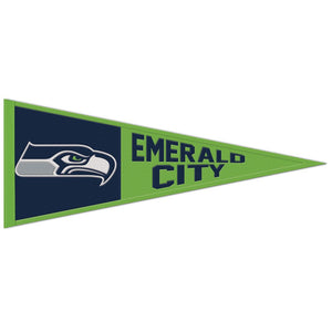 Seattle Seahawks Wool Pennant - 13"x32" Emerald City