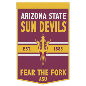 Arizona State Sun Devils Wool Banner - 24"x38" FEAR THE FORK