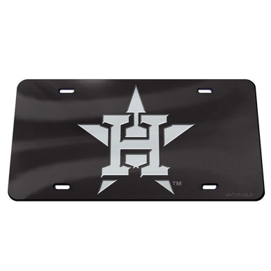 Houston Astros Black Chrome Acrylic License Plate