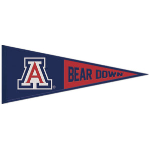 Arizona Wildcats BEAR DOWN Wool Pennant - 13"x32"