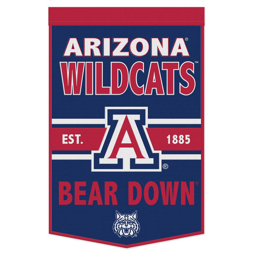 Arizona Wildcats BEAR DOWN Wool Banner - 24